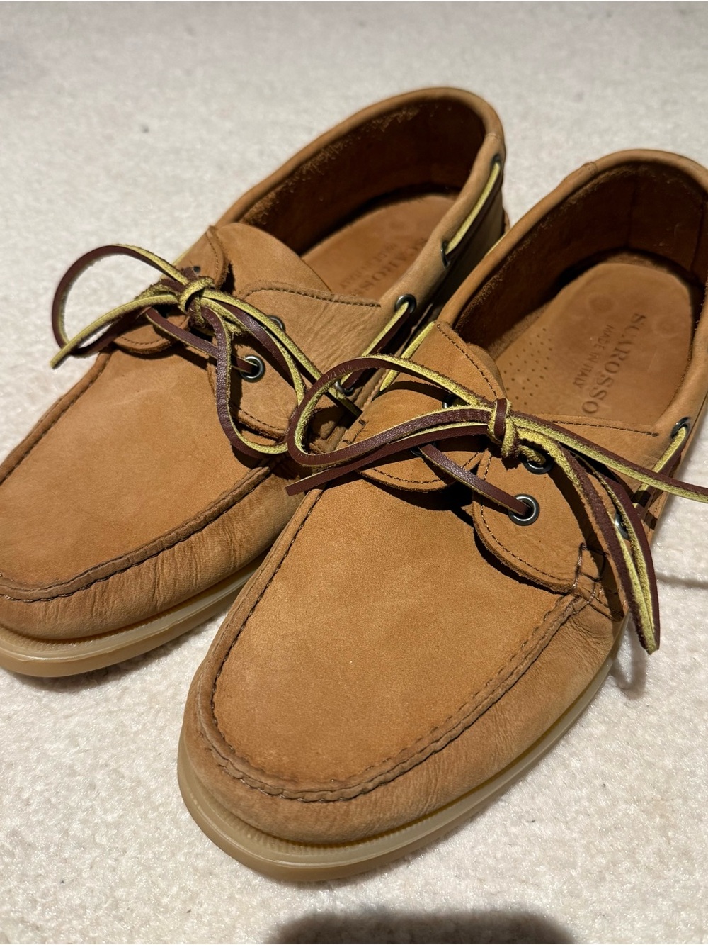 Suede Boat Shoes in Tan